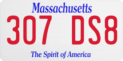 MA license plate 307DS8