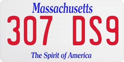 MA license plate 307DS9