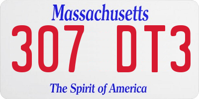 MA license plate 307DT3