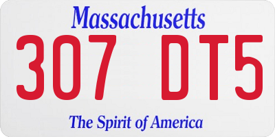 MA license plate 307DT5