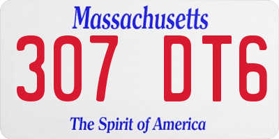 MA license plate 307DT6