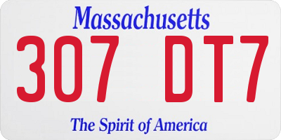 MA license plate 307DT7