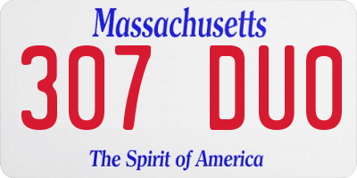 MA license plate 307DU0
