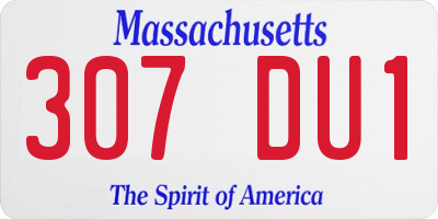 MA license plate 307DU1