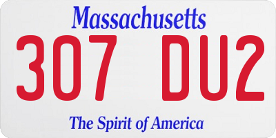 MA license plate 307DU2
