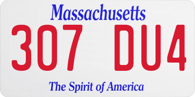 MA license plate 307DU4