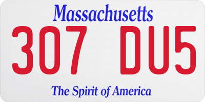 MA license plate 307DU5
