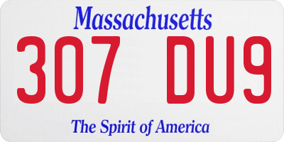 MA license plate 307DU9