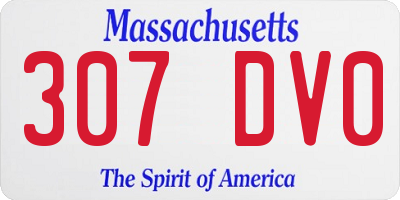 MA license plate 307DV0