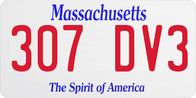 MA license plate 307DV3