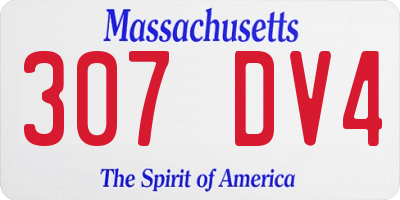MA license plate 307DV4