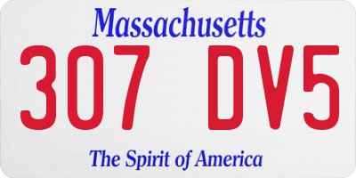 MA license plate 307DV5