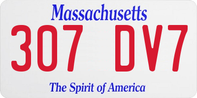MA license plate 307DV7