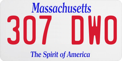 MA license plate 307DW0