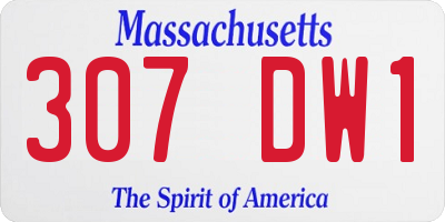 MA license plate 307DW1