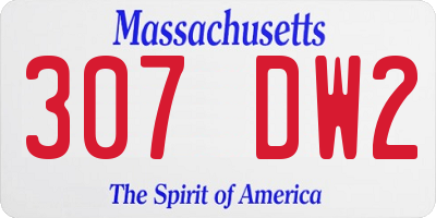 MA license plate 307DW2