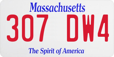 MA license plate 307DW4