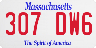 MA license plate 307DW6