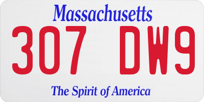 MA license plate 307DW9