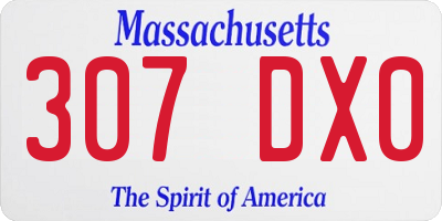 MA license plate 307DX0