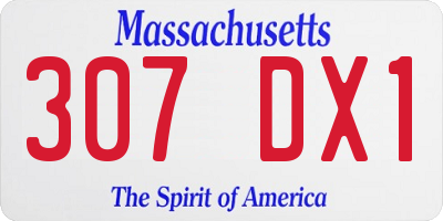 MA license plate 307DX1