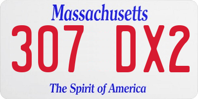 MA license plate 307DX2