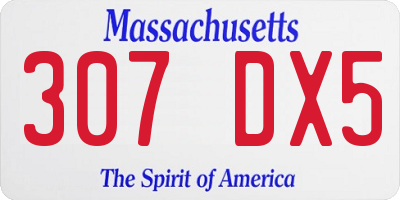 MA license plate 307DX5