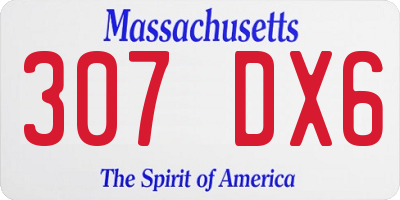 MA license plate 307DX6