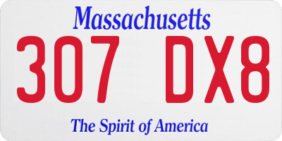 MA license plate 307DX8