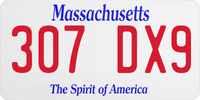 MA license plate 307DX9