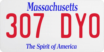 MA license plate 307DY0
