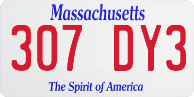 MA license plate 307DY3