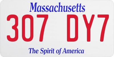 MA license plate 307DY7