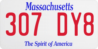 MA license plate 307DY8