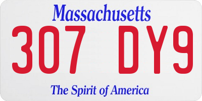 MA license plate 307DY9