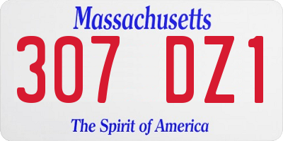 MA license plate 307DZ1