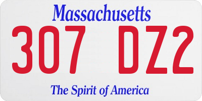 MA license plate 307DZ2