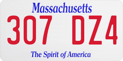 MA license plate 307DZ4