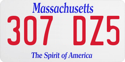 MA license plate 307DZ5