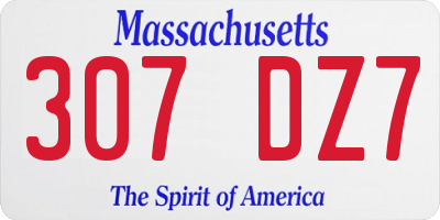 MA license plate 307DZ7