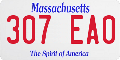 MA license plate 307EA0