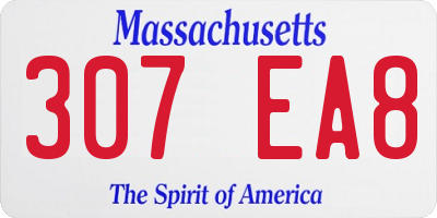 MA license plate 307EA8