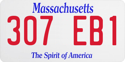 MA license plate 307EB1