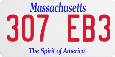 MA license plate 307EB3