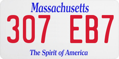 MA license plate 307EB7