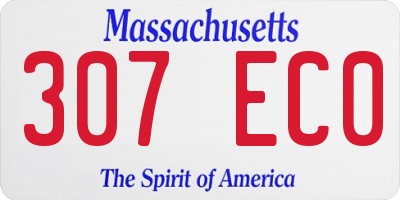 MA license plate 307EC0