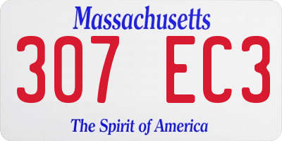 MA license plate 307EC3