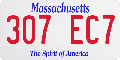 MA license plate 307EC7