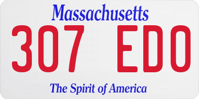 MA license plate 307ED0