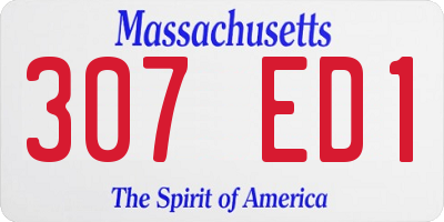 MA license plate 307ED1